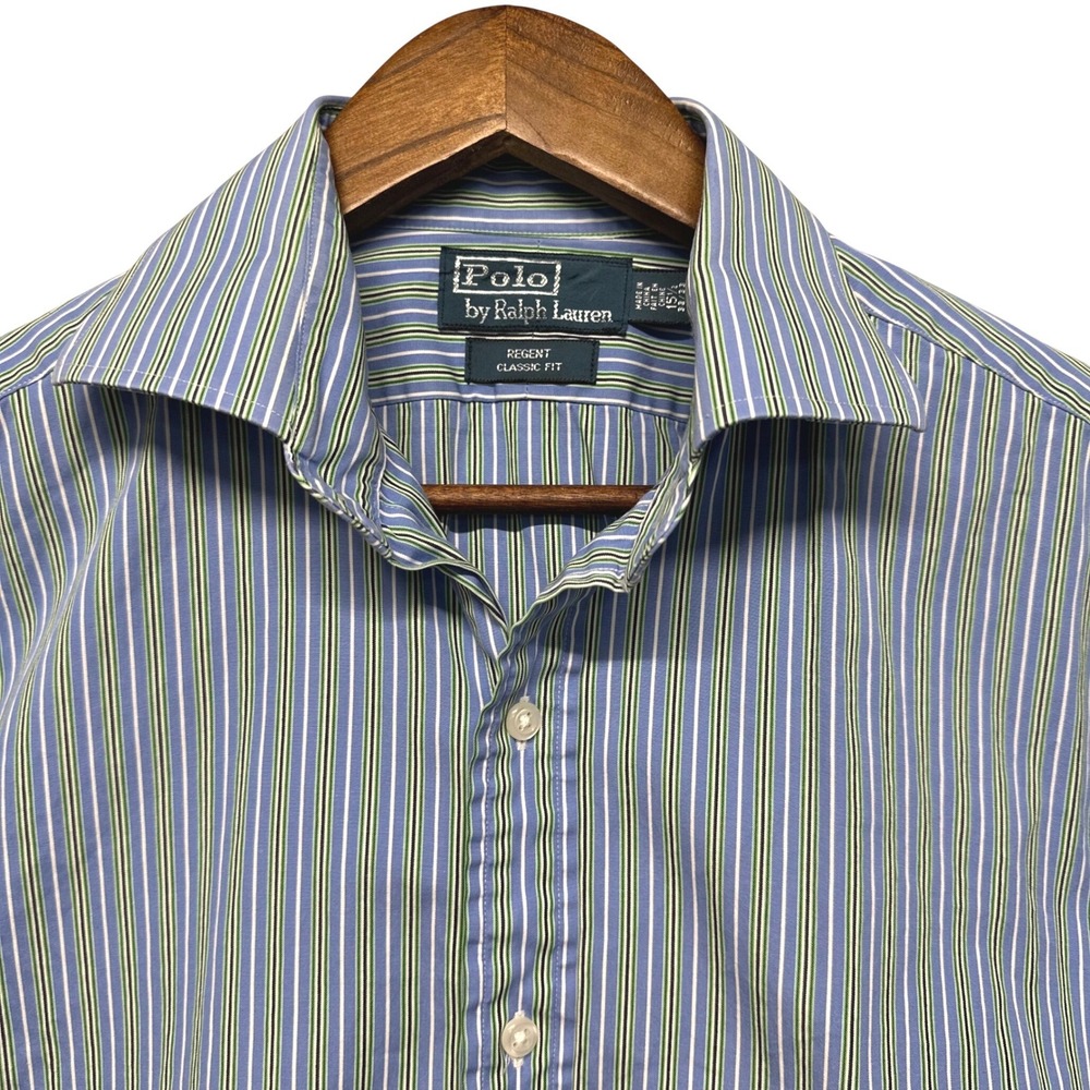 Polo Ralph Lauren Button Up Mens Sz 15.5 32/33 Regent Classic Fit Striped‎ Shirt
